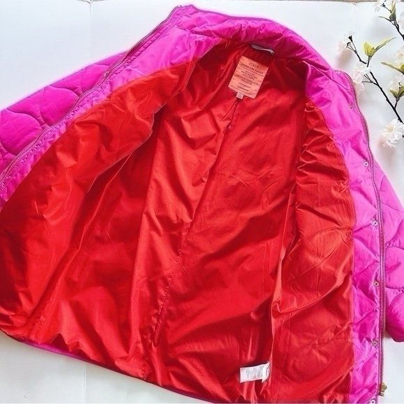 J.Crew Quilted Cocoon Primaloft Puffer Jacket Neon Fuchsia - Picture 7 of 9